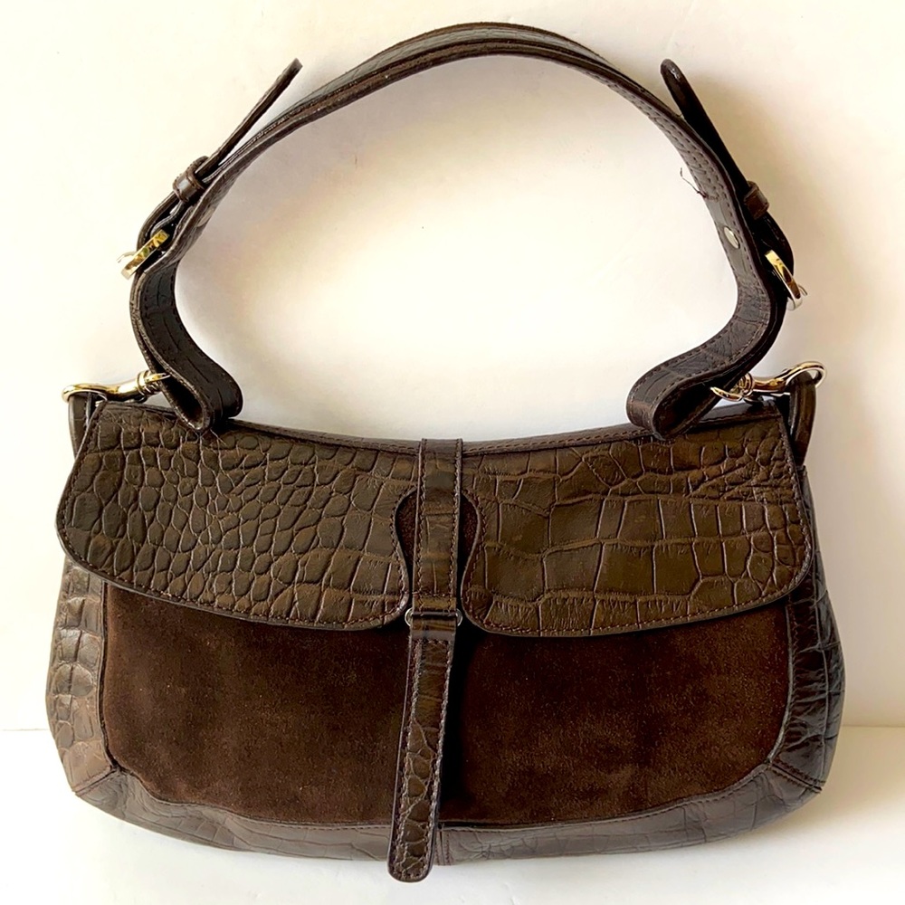 KESSLORD PARIS LEATHER SHOULDER BAG BROWN